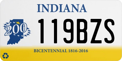 IN license plate 119BZS