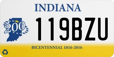 IN license plate 119BZU