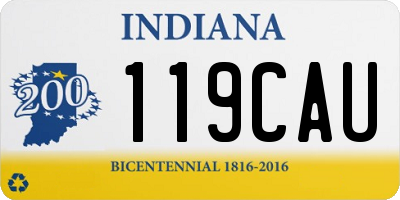 IN license plate 119CAU