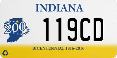 IN license plate 119CD