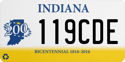 IN license plate 119CDE