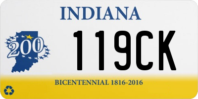 IN license plate 119CK