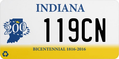 IN license plate 119CN