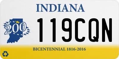 IN license plate 119CQN
