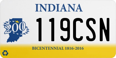 IN license plate 119CSN
