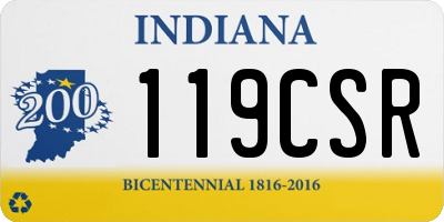 IN license plate 119CSR