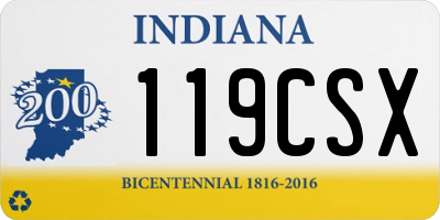 IN license plate 119CSX