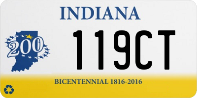 IN license plate 119CT