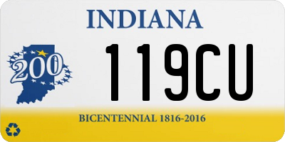 IN license plate 119CU