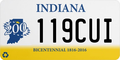 IN license plate 119CUI