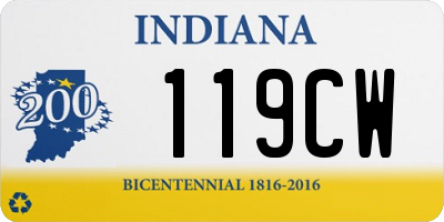 IN license plate 119CW