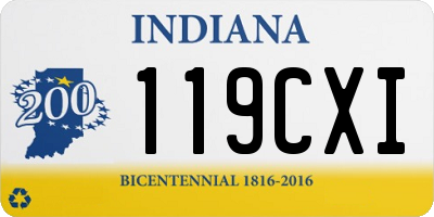 IN license plate 119CXI