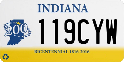 IN license plate 119CYW