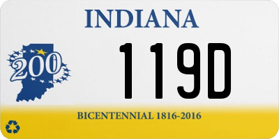 IN license plate 119D