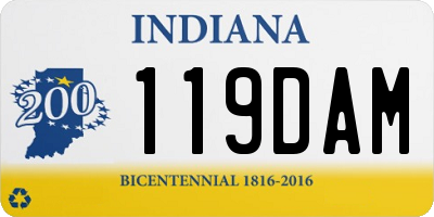 IN license plate 119DAM