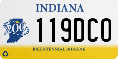IN license plate 119DCO