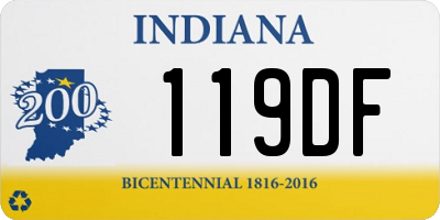 IN license plate 119DF