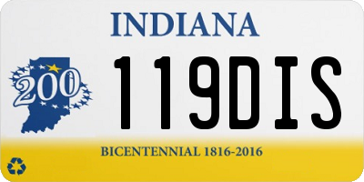 IN license plate 119DIS