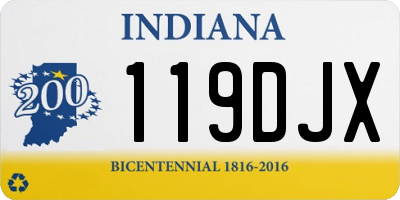 IN license plate 119DJX