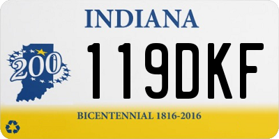 IN license plate 119DKF