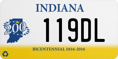 IN license plate 119DL