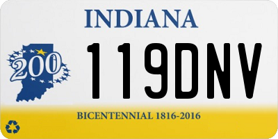 IN license plate 119DNV