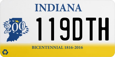 IN license plate 119DTH