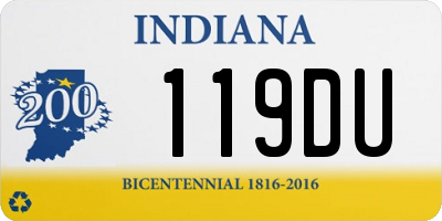 IN license plate 119DU