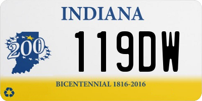 IN license plate 119DW