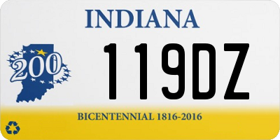 IN license plate 119DZ