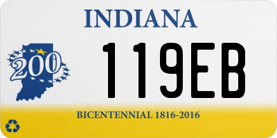 IN license plate 119EB