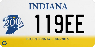 IN license plate 119EE