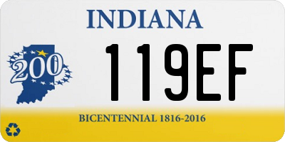 IN license plate 119EF