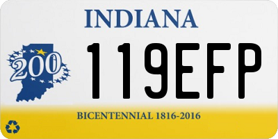 IN license plate 119EFP