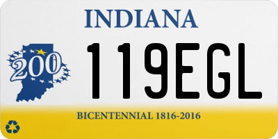 IN license plate 119EGL