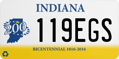 IN license plate 119EGS