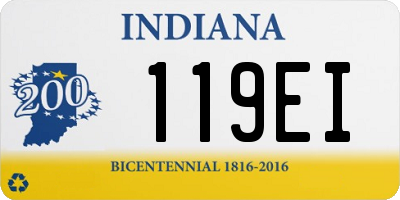 IN license plate 119EI