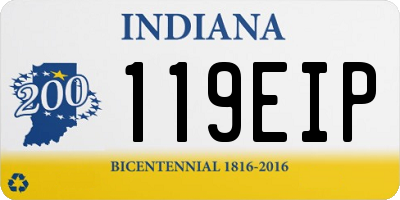 IN license plate 119EIP