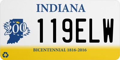 IN license plate 119ELW
