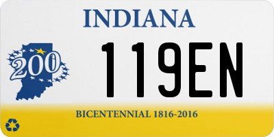 IN license plate 119EN