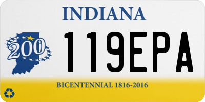 IN license plate 119EPA