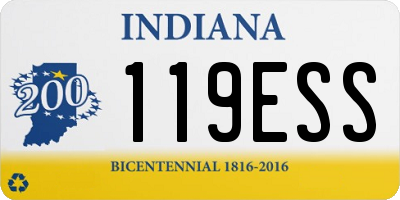 IN license plate 119ESS