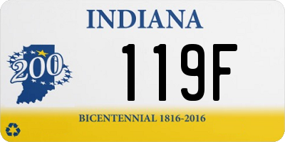 IN license plate 119F