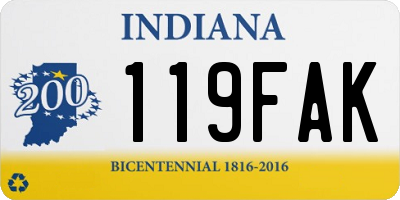 IN license plate 119FAK