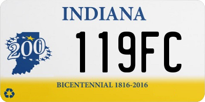 IN license plate 119FC