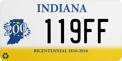 IN license plate 119FF