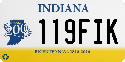 IN license plate 119FIK