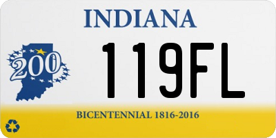 IN license plate 119FL