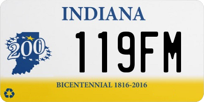 IN license plate 119FM