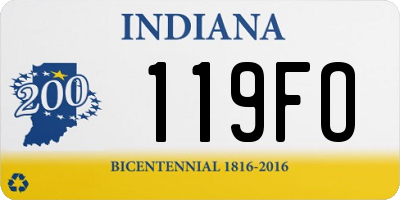 IN license plate 119FO